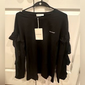 Balenciaga Ruffle Sleeves shirt in size small